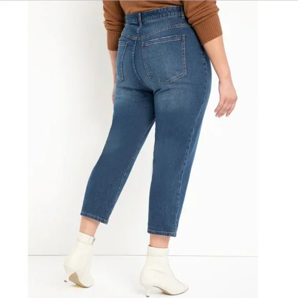 Eloquii Classic Fit Stretch Denim Mom Jean 26 - Picture 3 of 5